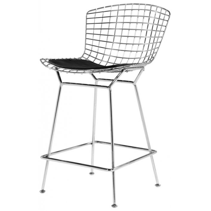 Барный стул Bertoia Barstool Черный Серебряный Барный стул Bertoia Barstool Черный Серебряный в Грозном | Loft Concept