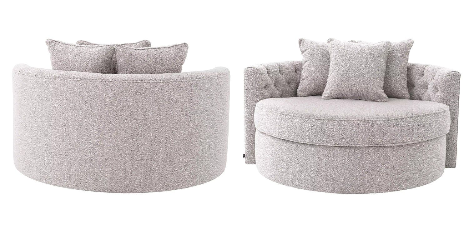 Диван Eichholtz Sofa Carlita Bouclé Grey - фото №1