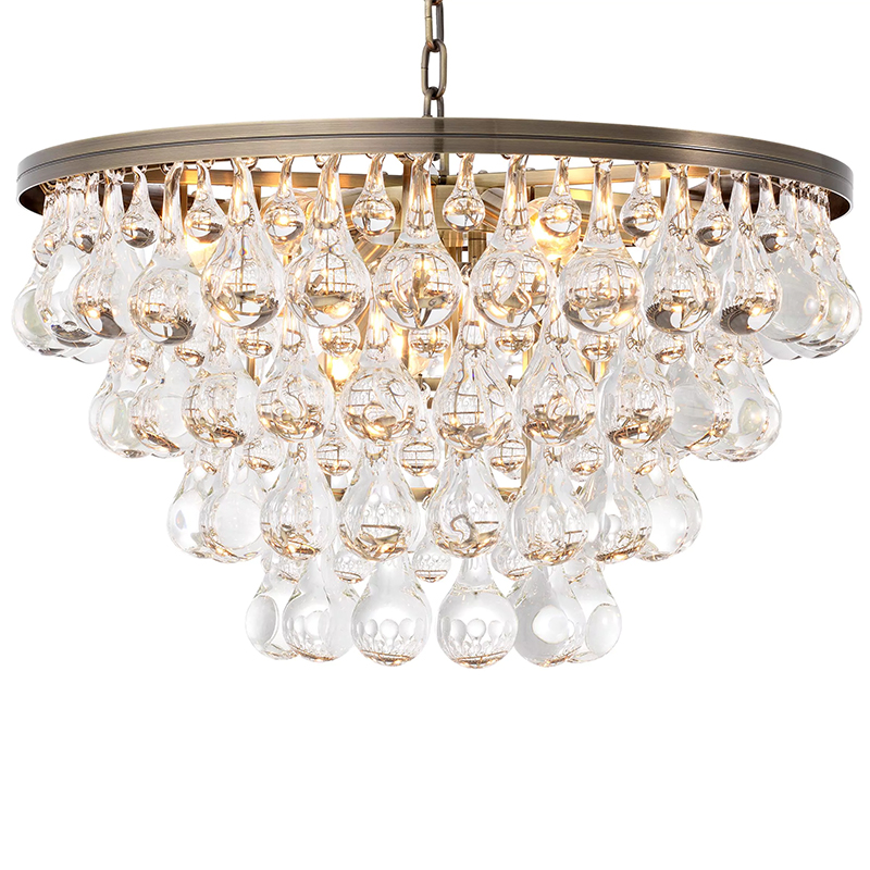 Люстра Eichholtz Chandelier Bolzano Brass Латунь Прозрачное Стекло Люстра Eichholtz Chandelier Bolzano Brass Латунь Прозрачное Стекло в Грозном | Loft Concept
