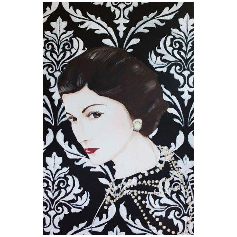 Картина “Coco Chanel with Damask Wallpaper” Мульти Картина “Coco Chanel with Damask Wallpaper” Мульти в Грозном | Loft Concept