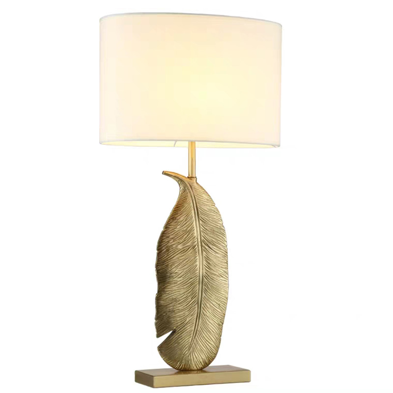 Настольная лампа Leaf Brass Table Lamp Золотой Белый Черный Настольная лампа Leaf Brass Table Lamp Золотой Белый Черный в Грозном | Loft Concept