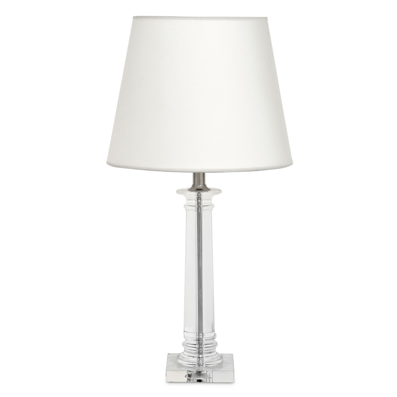 Настольная лампа Eichholtz Table Lamp Bulgari S Прозрачный Белый Никель Настольная лампа Eichholtz Table Lamp Bulgari S Прозрачный Белый Никель в Грозном | Loft Concept