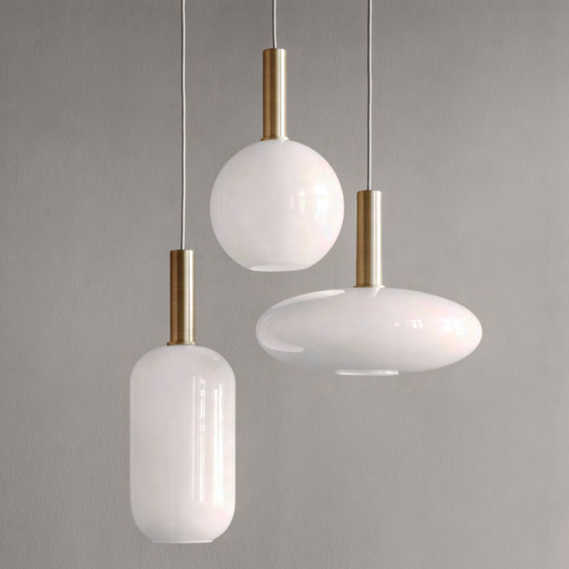Подвесной светильник Ferm Living Opal Lamp Белый Золотой Подвесной светильник Ferm Living Opal Lamp Белый Золотой в Грозном | Loft Concept