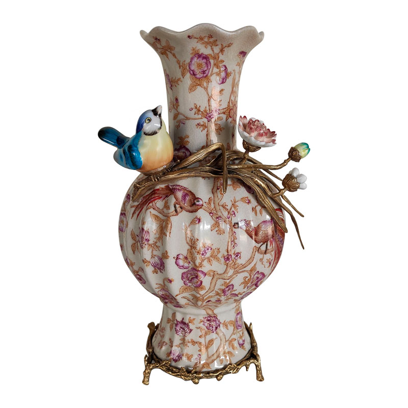 Ваза с орнаментом фигурка птичка Porcelain ornament Мульти Ваза с орнаментом фигурка птичка Porcelain ornament Мульти в Грозном | Loft Concept
