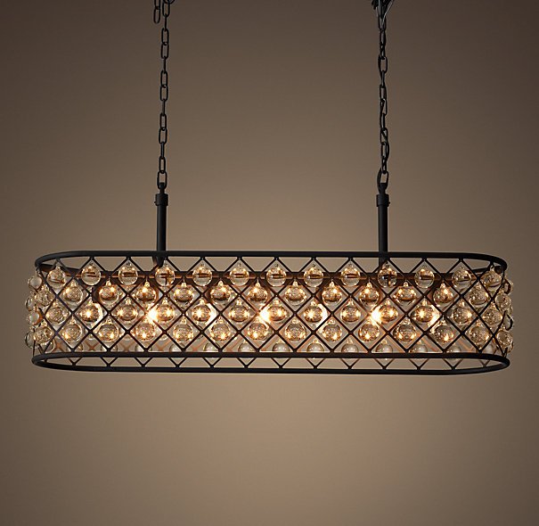 Люстра RH Spencer Rectangular Chandelier 100 Черный Люстра RH Spencer Rectangular Chandelier 100 Черный в Грозном | Loft Concept