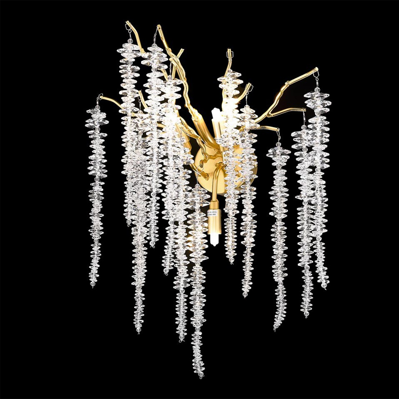 Хрустальный Бра Leaves Gold Золотой Хрустальный Бра Leaves Gold Золотой в Грозном | Loft Concept
