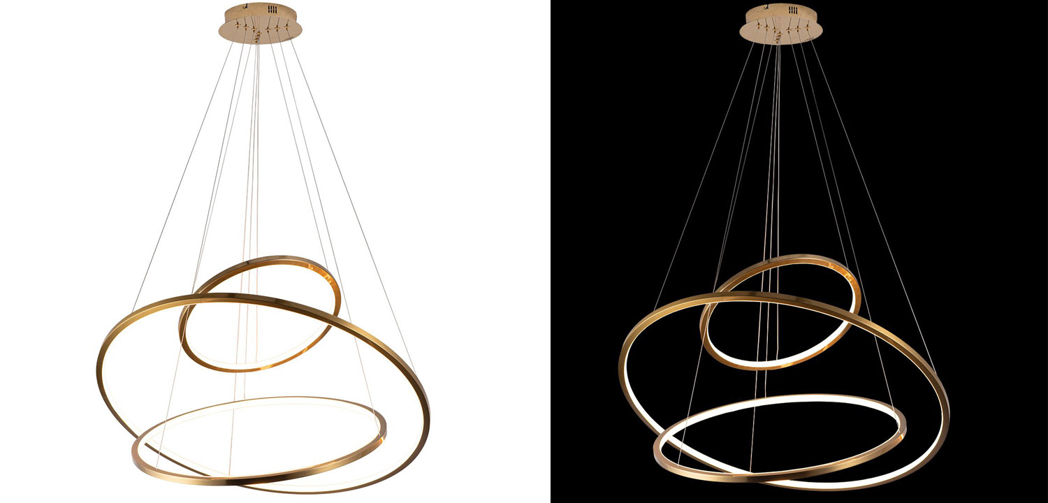 Люстра Ring Horizontal Trio gold - фото №1