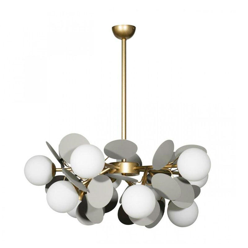Люстра MATISSE Chandelier Gray 10 ламп Серый Золотой Белый Люстра MATISSE Chandelier Gray 10 ламп Серый Золотой Белый в Грозном | Loft Concept