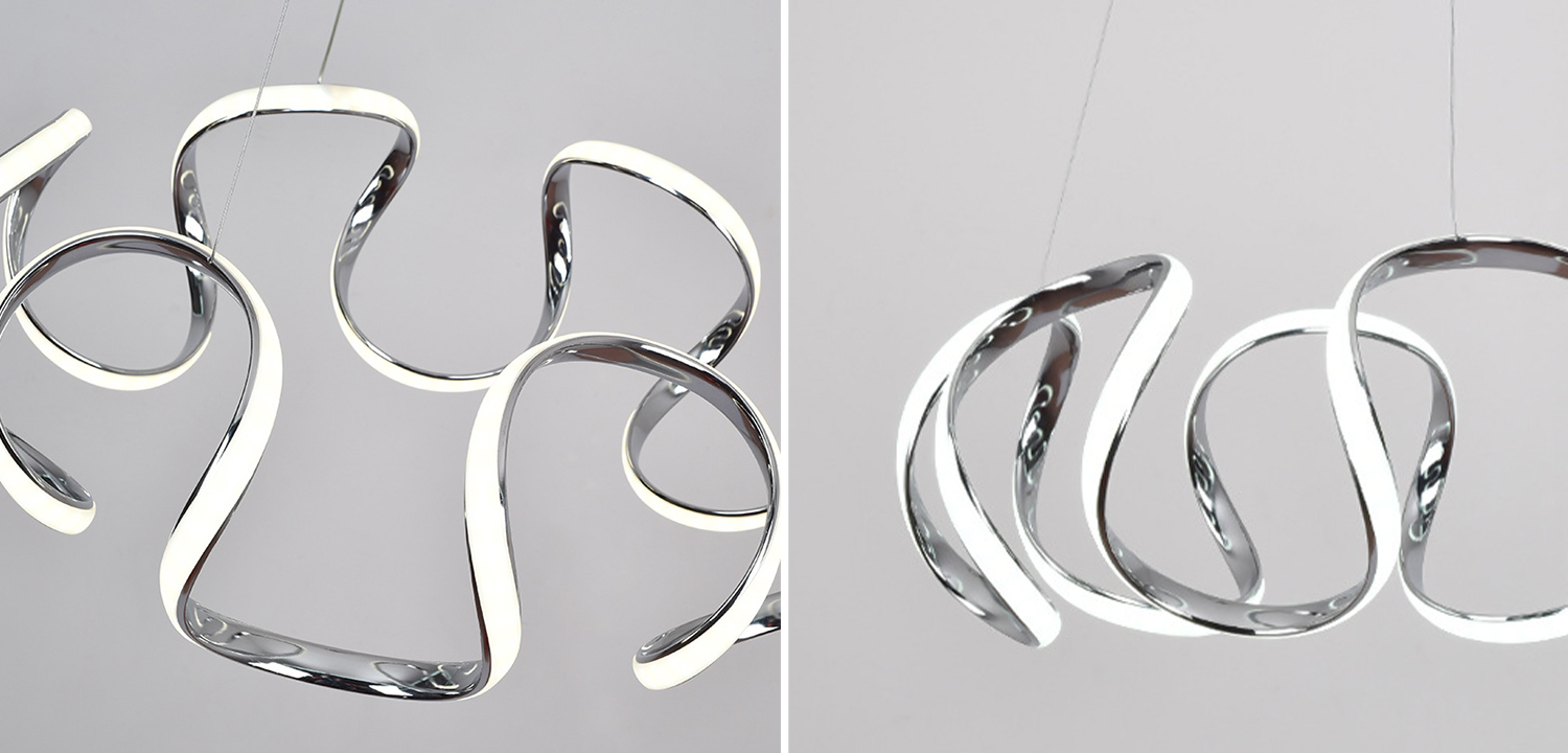 Люстра на струнном подвесе PRIYA Хром - фото