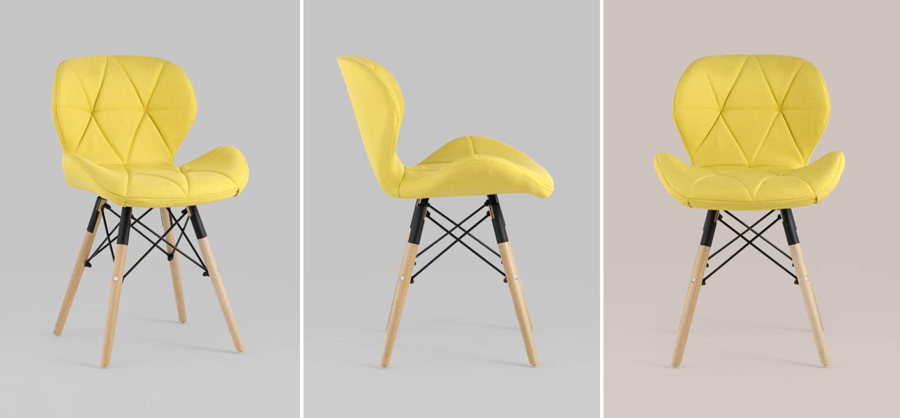 Стул Jeroen Chair Рогожка Желтый Цвет - фото