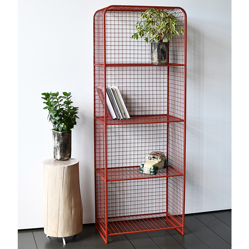 Стеллаж Weir Industrial Metal Rust Rack Красный Стеллаж Weir Industrial Metal Rust Rack Красный в Грозном | Loft Concept