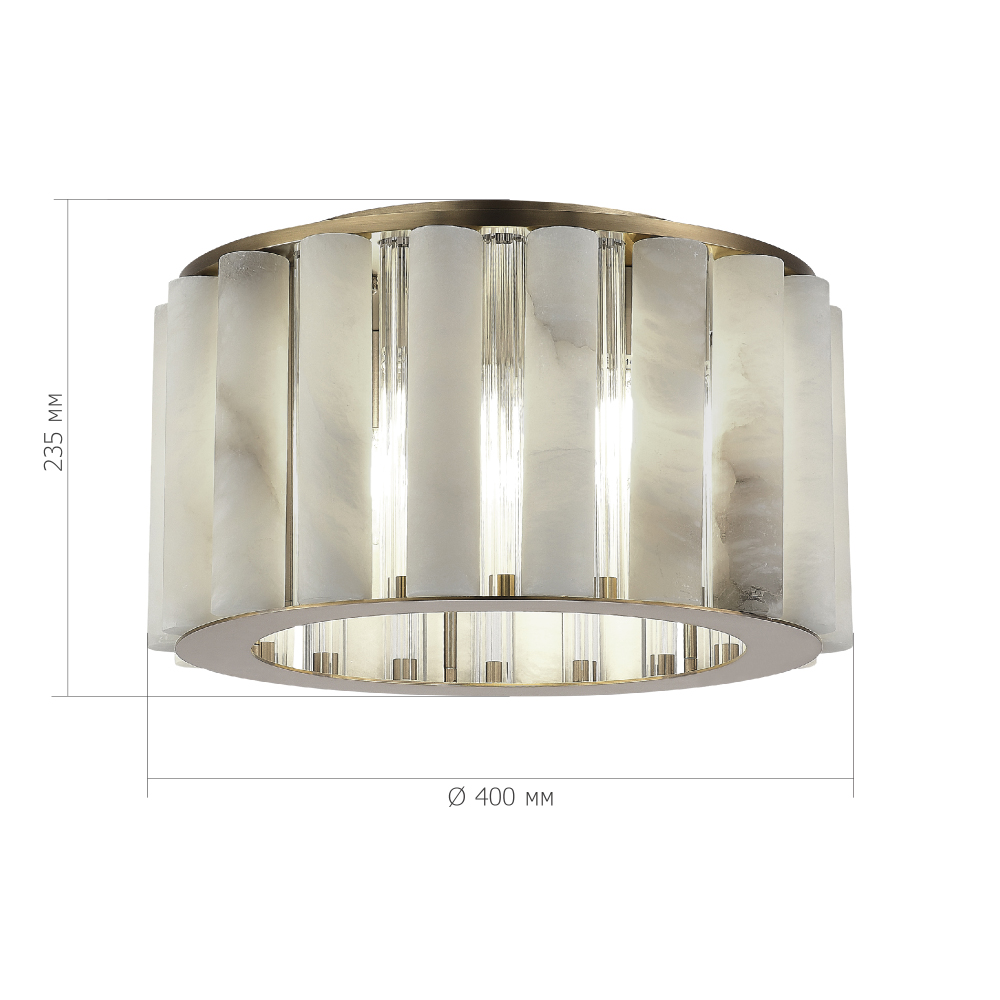 Потолочный светильник из стекла и премиального алебастра Ravishment в Грозном