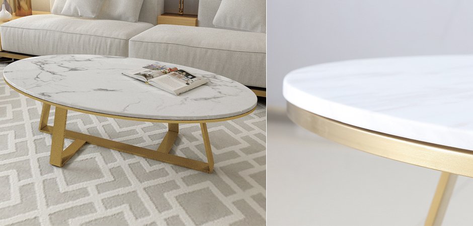 Кофейный стол Marble Oval Table Кофейный стол Marble Oval Table - Loft-Concept в Грозном