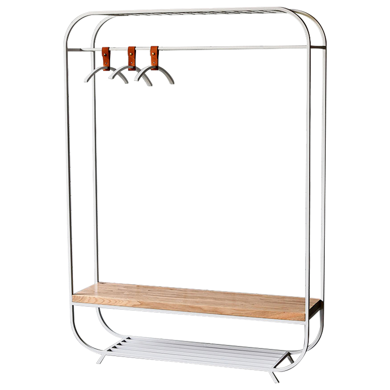 Рейл Jethro Industrial Metal Rust Clothes Rail Белый Светлый дуб Рейл Jethro Industrial Metal Rust Clothes Rail Белый Светлый дуб в Грозном | Loft Concept