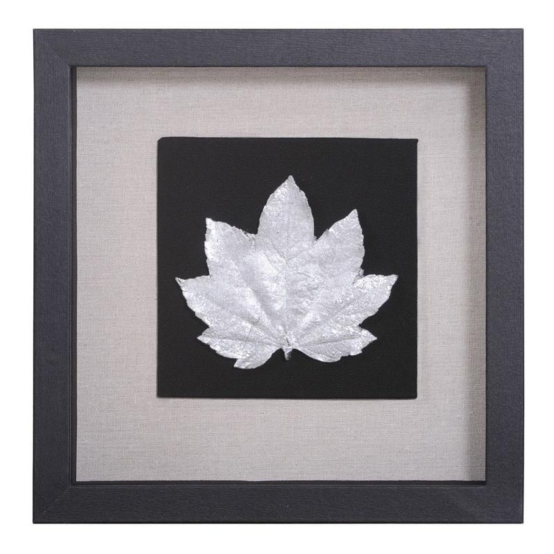 Панно Cassian Curled Maple Leaf Черный Серебряный Панно Cassian Curled Maple Leaf Черный Серебряный в Грозном | Loft Concept
