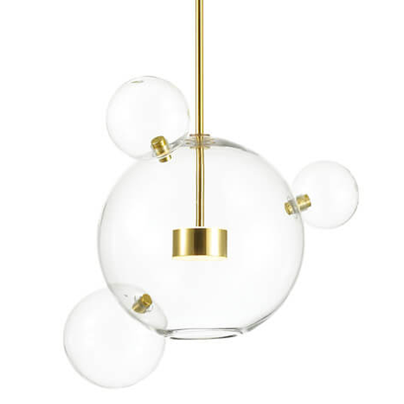Подвесной светильник Transparent Bubble Pendant Gold 3 Глянцевое золото Прозрачный Подвесной светильник Transparent Bubble Pendant Gold 3 Глянцевое золото Прозрачный в Грозном | Loft Concept