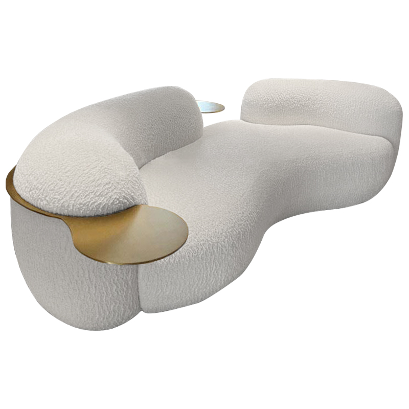 Диван Lammert White Boucle Sofa Белый Латунь в Грозном | Loft Concept 
