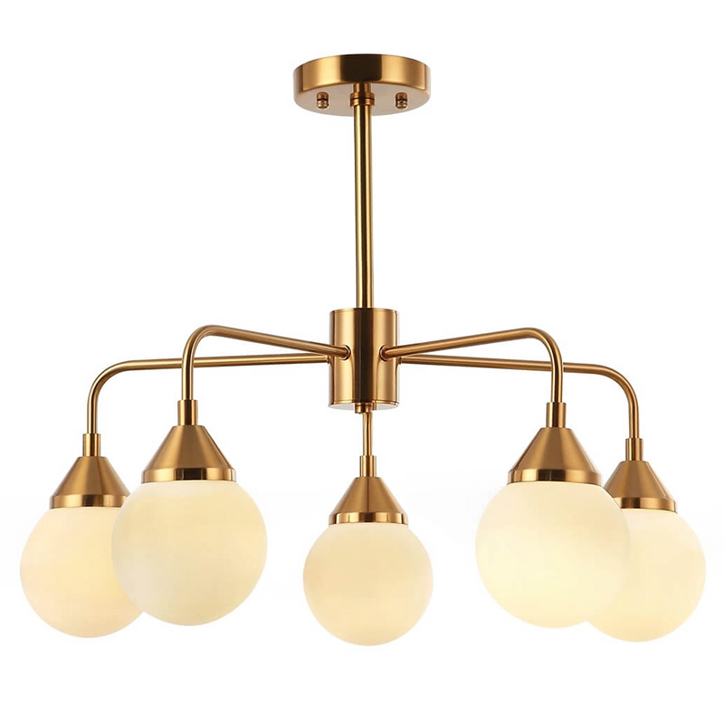 Люстра Phainon Gold Chandelier 5 Золотой Белый Люстра Phainon Gold Chandelier 5 Золотой Белый в Грозном | Loft Concept
