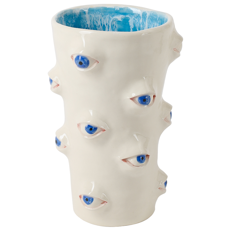 Ваза Many Eyes Vase Молочный Голубой Синий Ваза Many Eyes Vase Молочный Голубой Синий в Грозном | Loft Concept