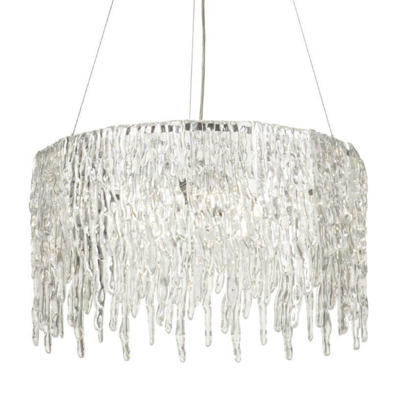 Люстра Cold Heart Silver Single Tier Chandelier Хром Прозрачное Стекло Люстра Cold Heart Silver Single Tier Chandelier Хром Прозрачное Стекло в Грозном | Loft Concept