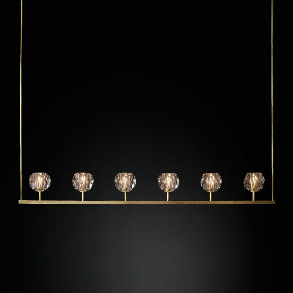 Люстра RH Boule De Cristal Linear Chandelier 6 Прозрачный Люстра RH Boule De Cristal Linear Chandelier 6 Прозрачный в Грозном | Loft Concept