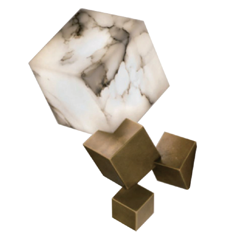 Бра Marble Cube Wall lamp Белый Мрамор Bianco Медь Бра Marble Cube Wall lamp Белый Мрамор Bianco Медь в Грозном | Loft Concept