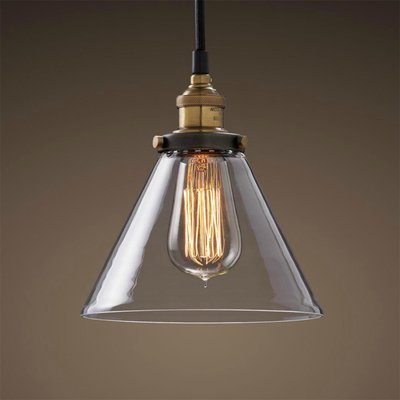 Подвесной светильник Loft Clear Glass Wide Cloche Черный Подвесной светильник Loft Clear Glass Wide Cloche Черный в Грозном | Loft Concept