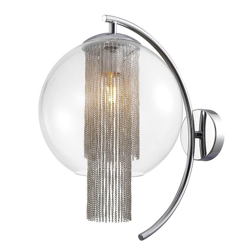 Бра Cascade Chains Wall Lamp Прозрачное Стекло Хром Серебряный Бра Cascade Chains Wall Lamp Прозрачное Стекло Хром Серебряный в Грозном | Loft Concept