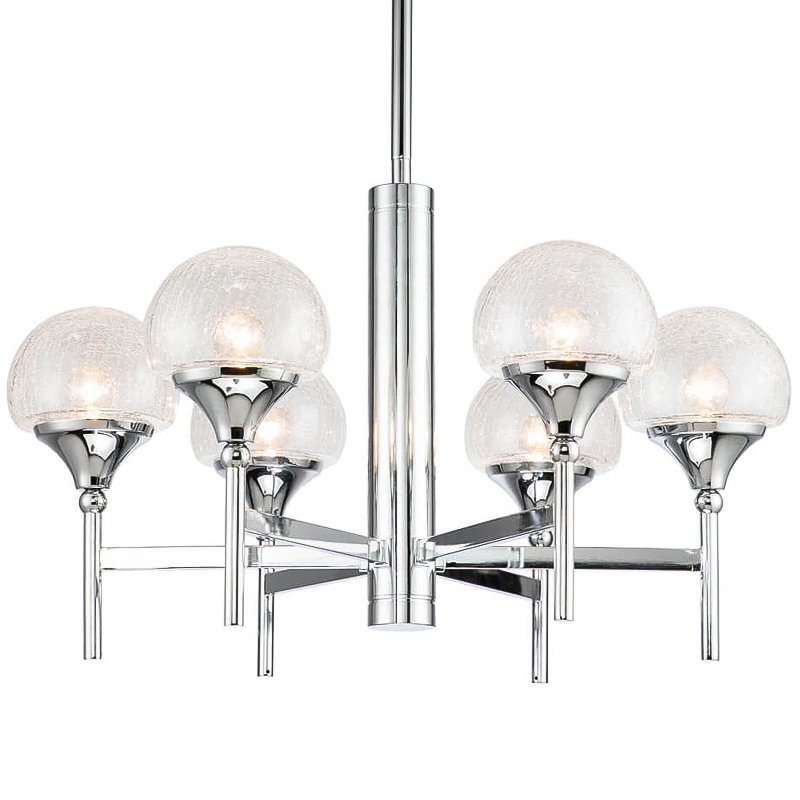 Люстра Lluis Chandelier 6 Хром Прозрачный Люстра Lluis Chandelier 6 Хром Прозрачный в Грозном | Loft Concept