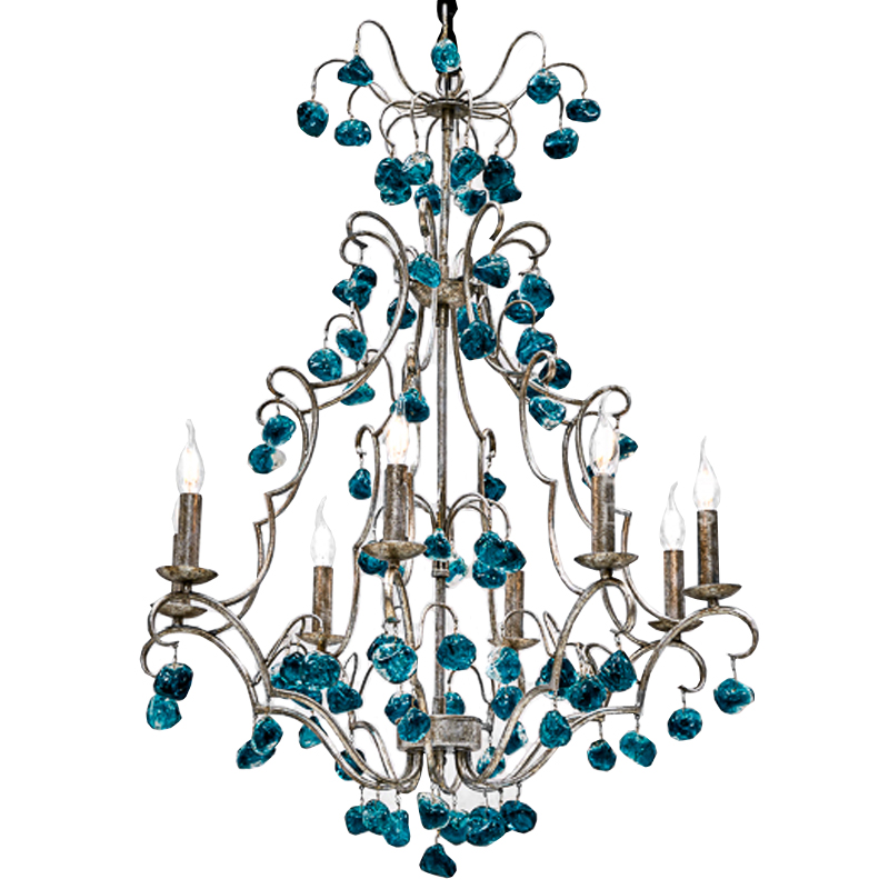 Люстра Crystal Blue Cupertino Chandelier Бирюзовый Люстра Crystal Blue Cupertino Chandelier Бирюзовый в Грозном | Loft Concept