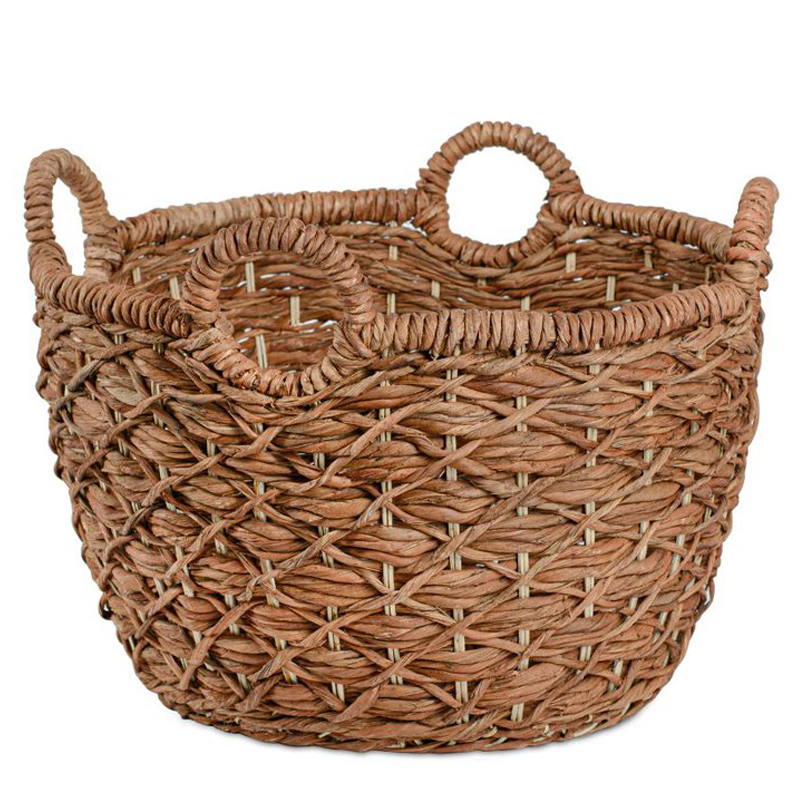 Корзина плетеная Wicker basket 4 handles Коричневый Корзина плетеная Wicker basket 4 handles Коричневый в Грозном | Loft Concept