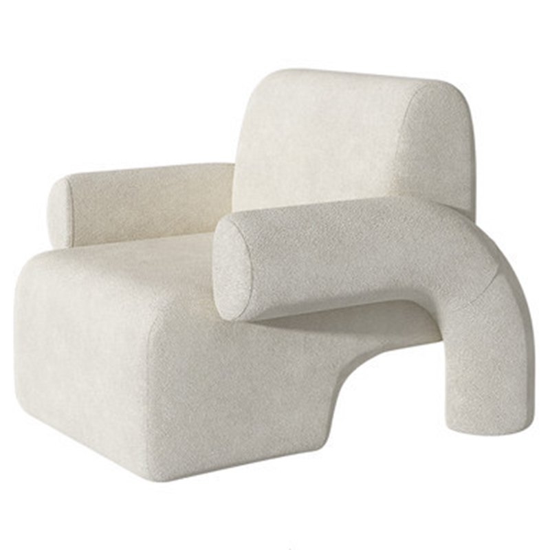 Кресло Odom White Boucle Armchair Белый Кресло Odom White Boucle Armchair Белый в Грозном | Loft Concept