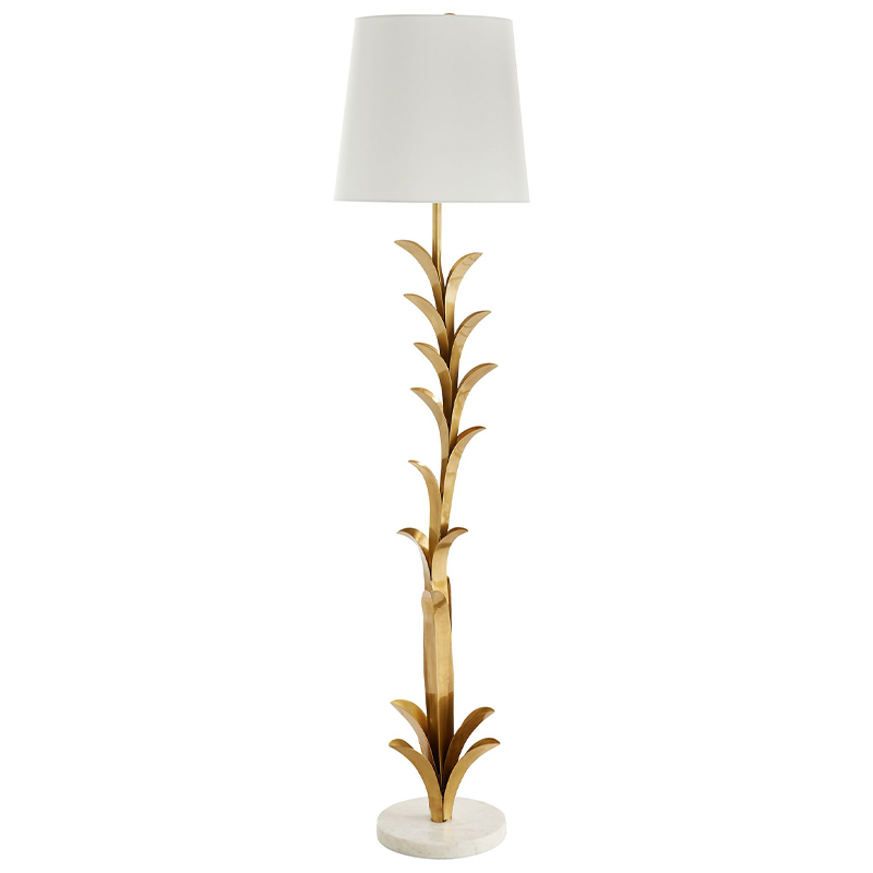 Торшер Arteriors ABBOTT FLOOR LAMP Латунь Белый Торшер Arteriors ABBOTT FLOOR LAMP Латунь Белый в Грозном | Loft Concept