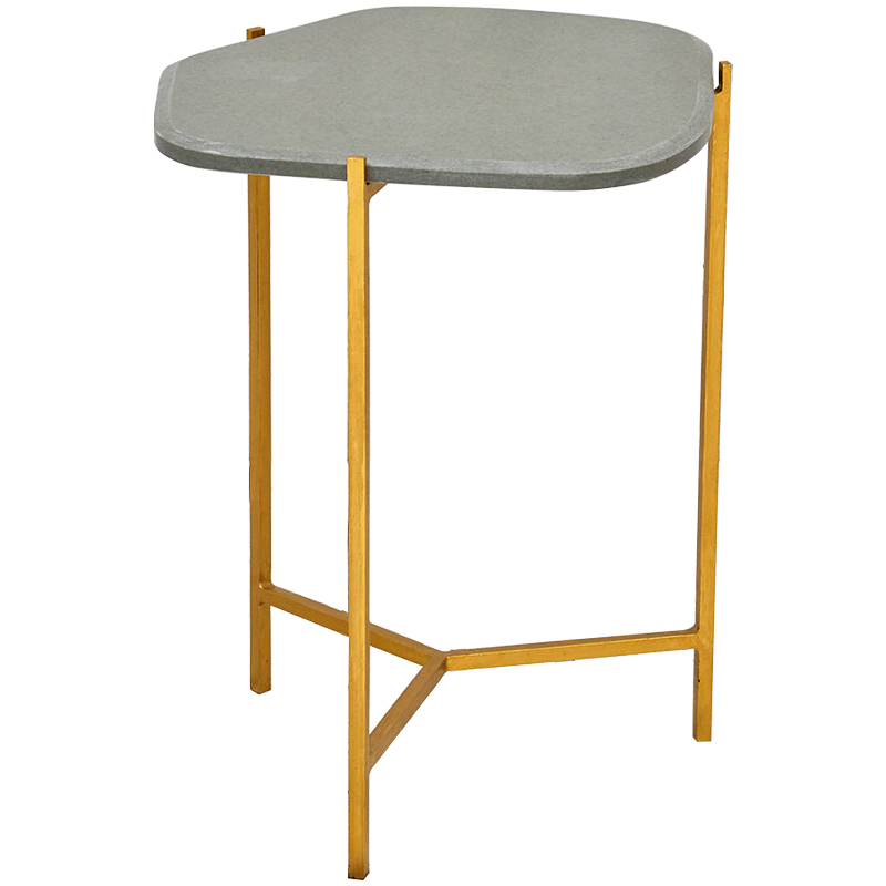 Приставной стол с серой каменной столешницей Tuan Side Table Grey Золотой Серый Приставной стол с серой каменной столешницей Tuan Side Table Grey Золотой Серый в Грозном | Loft Concept