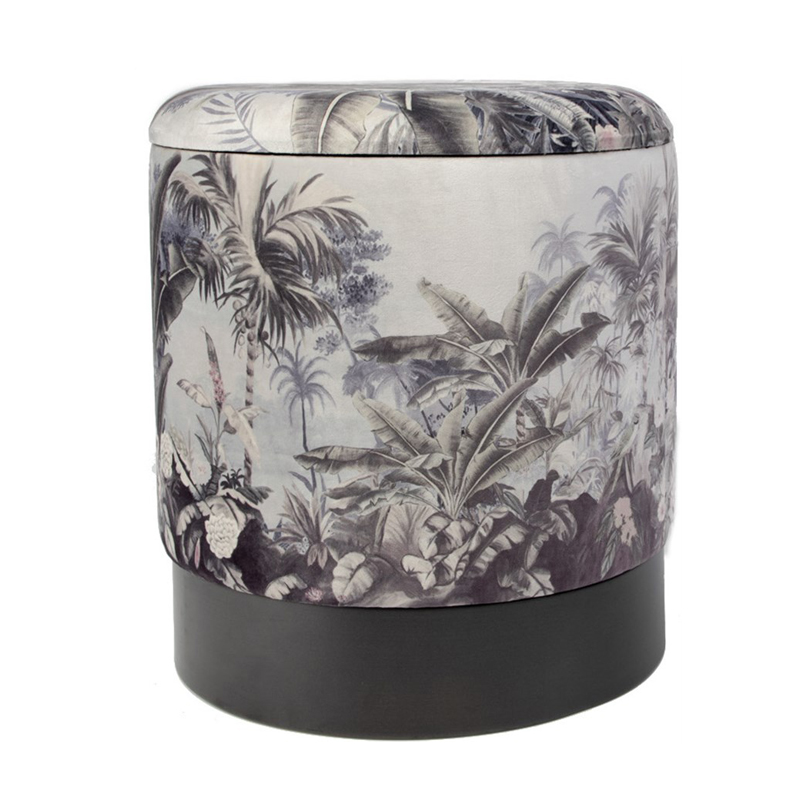 Пуф PUF Jungle Print plants Мульти Черный Пуф PUF Jungle Print plants Мульти Черный в Грозном | Loft Concept