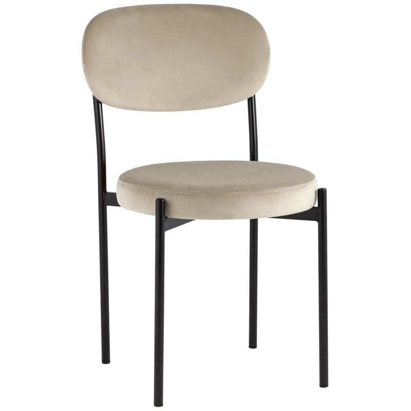 Стул Alfie Chair Молочный Велюр Молочный Черный Стул Alfie Chair Молочный Велюр Молочный Черный в Грозном | Loft Concept
