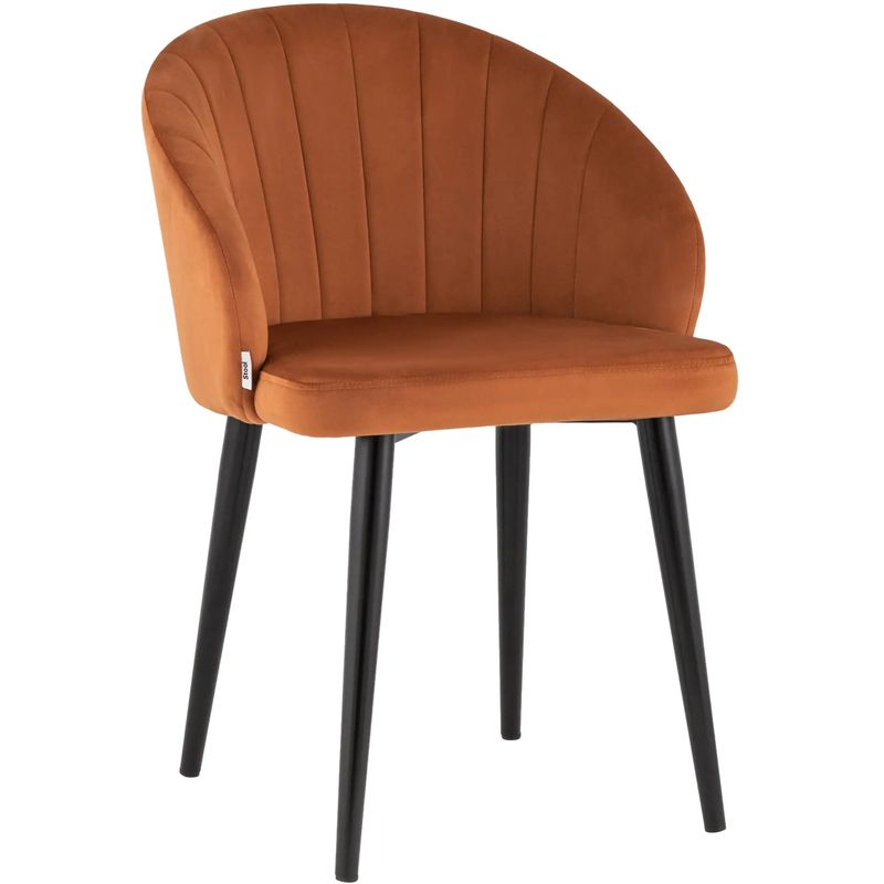 Стул Balsari Chair Терракотовый Велюр Терракотовый Черный Стул Balsari Chair Терракотовый Велюр Терракотовый Черный в Грозном | Loft Concept
