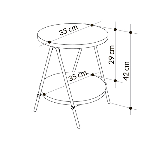 Стол приставной с 2-мя круглыми столешницами цвета антрацит ESSEL SIDE TABLE ANTHRACITE в Грозном