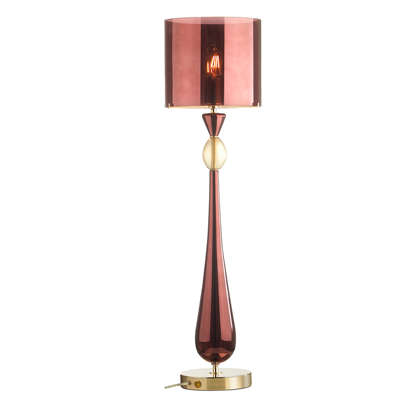 Настольная лампа Roser Burgundy Table Lamp Бургундский красный Золотой Настольная лампа Roser Burgundy Table Lamp Бургундский красный Золотой в Грозном | Loft Concept