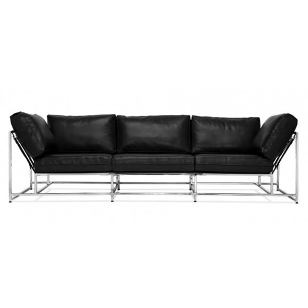 Диван Black Calfskin Sofa Черный в Грозном | Loft Concept 
