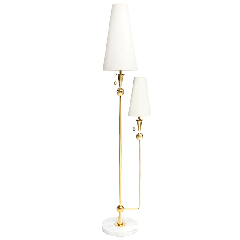 Торшер CARACAS FLOOR LAMP Латунь Античная полированная Белый Белый Мрамор Bianco Торшер CARACAS FLOOR LAMP Латунь Античная полированная Белый Белый Мрамор Bianco в Грозном | Loft Concept