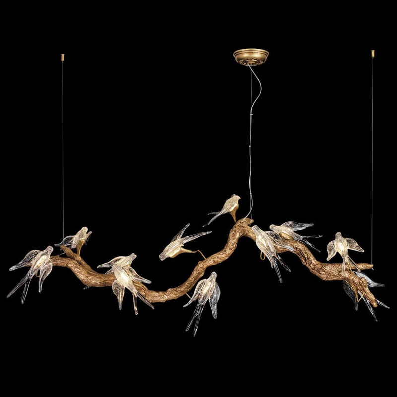 Декоративная светодиодная люстра The swallow nest Медь Прозрачный в Грозном | Loft Concept 