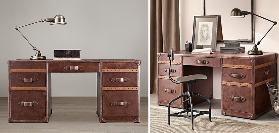 Рабочий Стол Натуральная Кожа RH Mayfair Steamer Trunk Рабочий Стол Натуральная Кожа RH Mayfair Steamer Trunk - Loft-Concept в Грозном