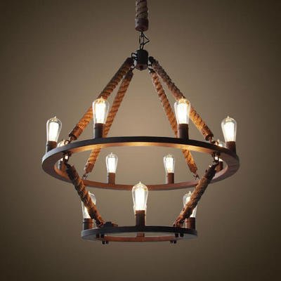 Люстра Rope Filament Chandelier Черный Люстра Rope Filament Chandelier Черный в Грозном | Loft Concept