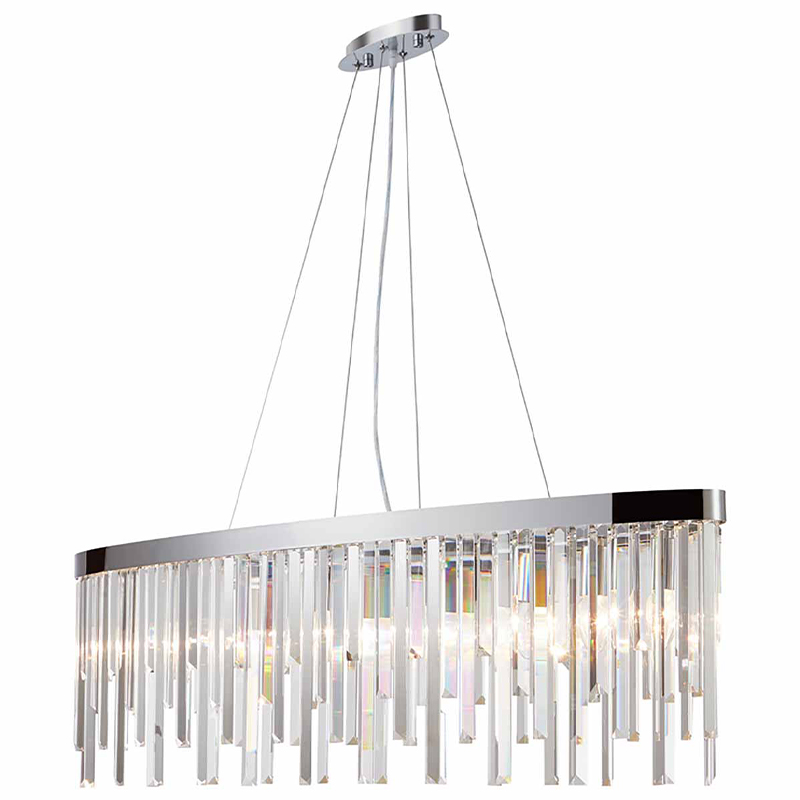 Люстра Bennett Oval Chandelier chrome Хром Прозрачный Люстра Bennett Oval Chandelier chrome Хром Прозрачный в Грозном | Loft Concept