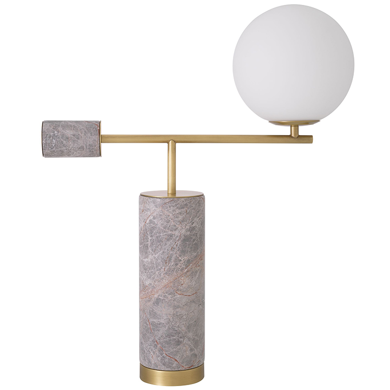 Настольная лампа Eichholtz Table Lamp Xperience Grey Серый Латунь Белое матовое стекло Настольная лампа Eichholtz Table Lamp Xperience Grey Серый Латунь Белое матовое стекло в Грозном | Loft Concept