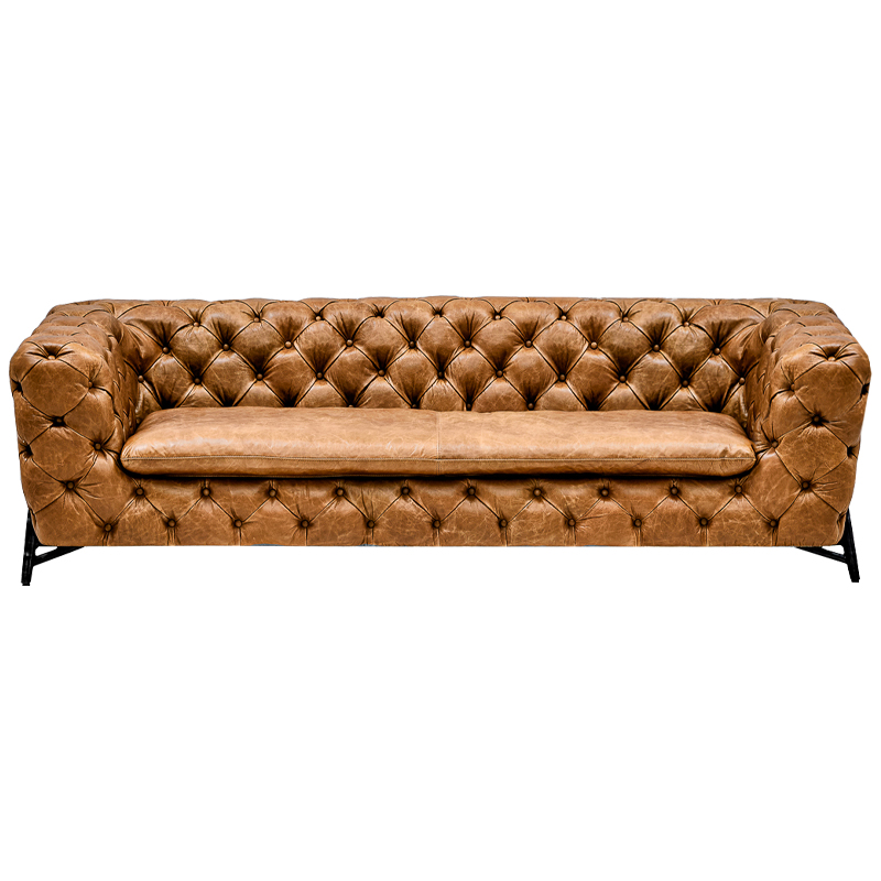 Диван Hendrica Capitone Sofa Карамель Черный в Грозном | Loft Concept 