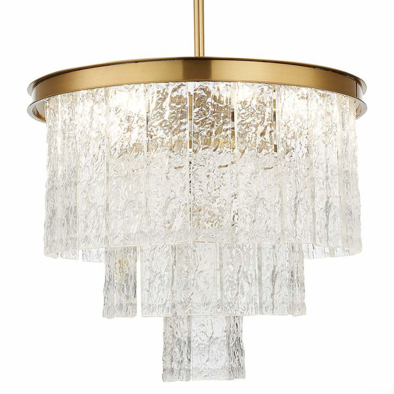 Люстра Renea Textured Glass Chandelier Brass Латунь Прозрачное Стекло Люстра Renea Textured Glass Chandelier Brass Латунь Прозрачное Стекло в Грозном | Loft Concept
