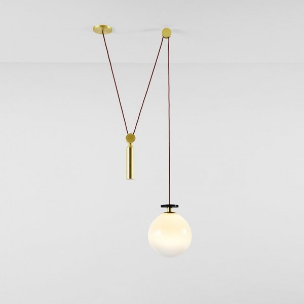 Подвесной светильник Shape up Pendant Globe White Латунь Белый Подвесной светильник Shape up Pendant Globe White Латунь Белый в Грозном | Loft Concept
