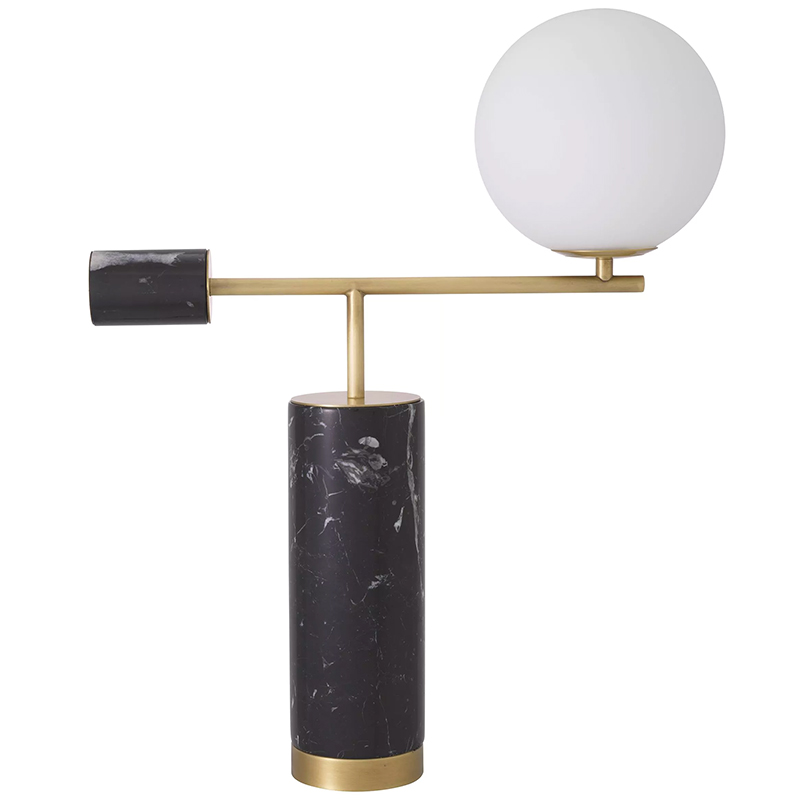 Настольная лампа Eichholtz Table Lamp Xperience Black Черный Мрамор Nero Латунь Белое матовое стекло Настольная лампа Eichholtz Table Lamp Xperience Black Черный Мрамор Nero Латунь Белое матовое стекло в Грозном | Loft Concept